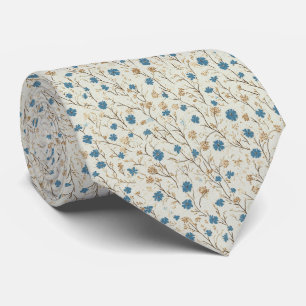 Dusty Blue & Guld Rustic Wildblomma Bröllop Slips