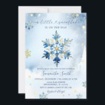 Dusty Blue Guld Winter Snowflake Baby Shower Inbjudningar<br><div class="desc">Dusty Blue Guld Winter Snowflake Baby Shower-inbjudan</div>