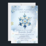 Dusty Blue Guld Winter Snowflake Baby Shower Inbjudningar<br><div class="desc">Dusty Blue Guld Winter Snowflake Baby Shower-inbjudan</div>