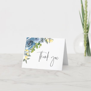 Dusty Blue Gult Botanical Tack Kort