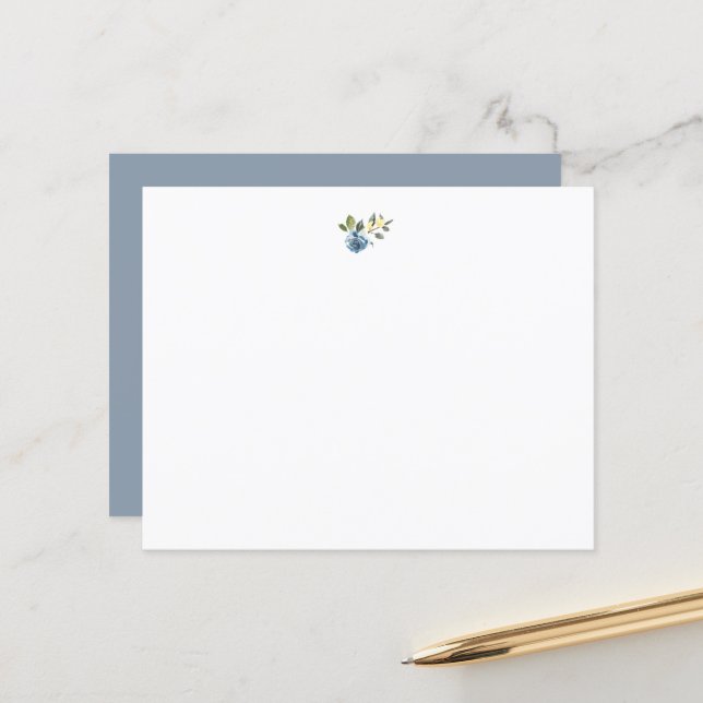 Dusty Blue Gult Botanisk Blommigt (Fram/Back In Situ)