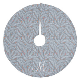 Dusty Blue Hand-dragen jultomten Gräs Träd Monogra Julgransmatta Fleece