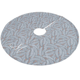 Dusty Blue Hand-dragen jultomten Gräs Träd Monogra Julgransmatta Fleece
