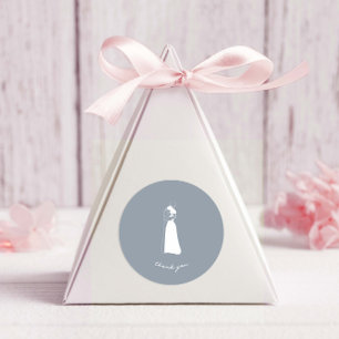 DUSTY BLUE Hand plockade par Bröllop STICKER Runt Klistermärke