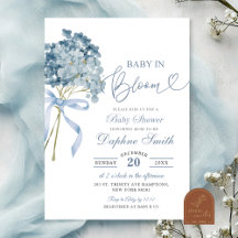Dusty Blue Hortensia Bebis Shower
