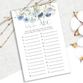 DUSTY Blue Hydrange Baby Shower Baby Item ABC-spel