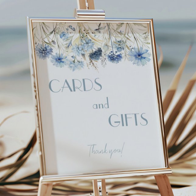 DUSTY Blue Hydrangea Baby Shower-kort och gåvor Poster (Skapare uppladdad)