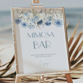 DUSTY Blue Hydrangea Baby Shower Mimosa Pub Poster