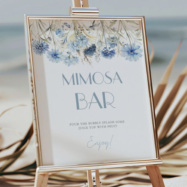 DUSTY Blue Hydrangea Baby Shower Mimosa Pub Poster (Skapare uppladdad)