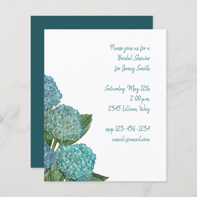 Dusty Blue Hydrangea Bouquet (Fram/baksida)