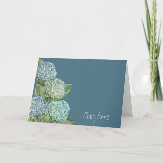 Dusty Blue Hydrangea Bouquet Kort (Framsida)