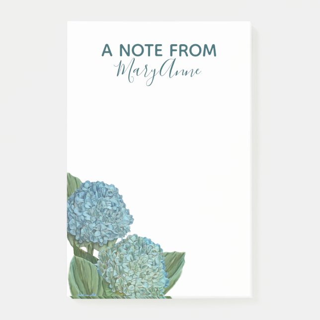 Dusty Blue Hydrangea Bouquet Post-it Block (Framsida)