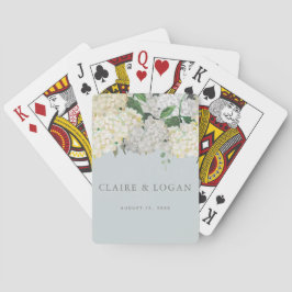 Dusty Blue Hydrangea Bröllop Casinokort