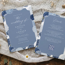 Dusty Blue Hydrangea Bröllop Vintage Allt-i-ett