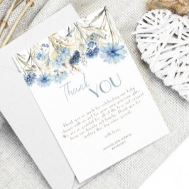 DUSTY Blue Hydrangea Elegant Baby Shower Tack Kort