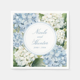 Dusty Blue Hydrangea Floral Wedding Pappersservett