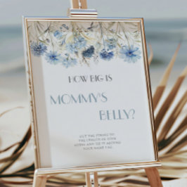 DUSTY Blue Hydrangea Hur stor är Mamma Belly Poster