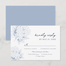 Dusty Blue Hydrangea Meal Options, OSA kort