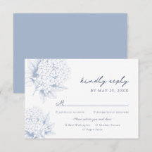 Dusty Blue Hydrangea Meal Options, OSA kort