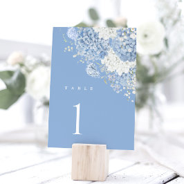 Dusty Blue Hydrangea Watercolor Floral Bordsnummer
