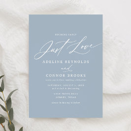 Dusty Blue Ingenting Finare Just Kärlek Bröllop Inbjudningar