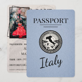 Dusty Blue Italien Passport Spara Datumet