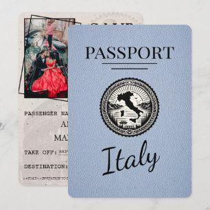 Dusty Blue Italien Passport Spara Datumet