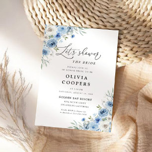 Dusty Blue Ivory Bridal Shower-inbjudan Inbjudningar