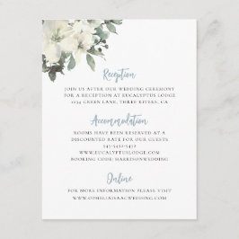 Dusty Blue Ivory Floral Wedding Enclosure Card Tilläggskort