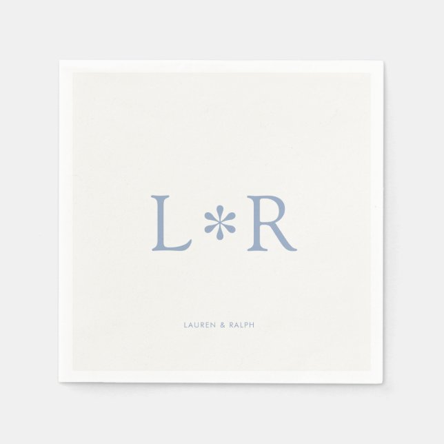 Dusty Blue & Ivory | Snyggt Modern Pappersservett (Framsidan)