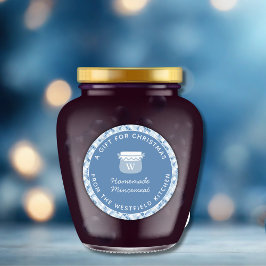 Dusty Blue jul Helgdag Food Gift Runt Klistermärke