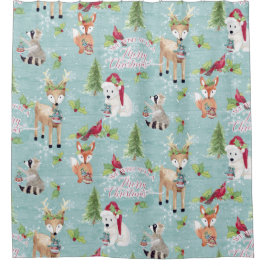 Dusty Blue jul Woodland Animals Hjort Bear