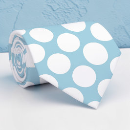 Dusty Blue Jumbo Polka Dots Custom Necktie Slips