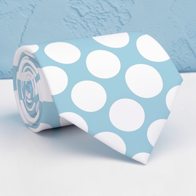 Dusty Blue Jumbo Polka Dots Custom Necktie Slips (Skapare uppladdad)