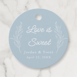 Dusty Blue Kärlek är Sweet Wedding Favor-Märkre Gåvor Etiketter