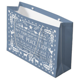 Dusty Blue Kärlek Peace Joy papel picado Jul