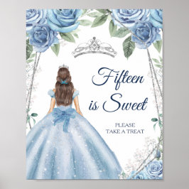 Dusty Blue-klänningar Quinceañera-kort och gåvor Poster