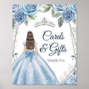 Dusty Blue-klänningar Quinceañera-kort och gåvor Poster