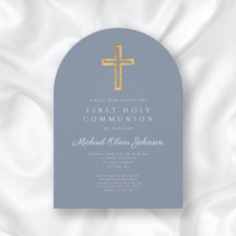 Dusty Blue Kor Boy First Communion Arch