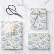Dusty Blue Kräm Blommig Bröllop Bröllopsdusch