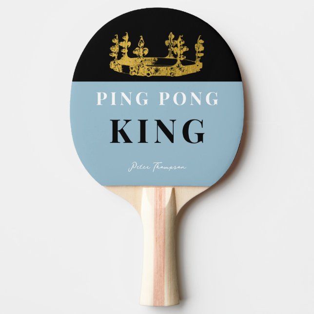 Dusty Blue Krona Bord tennis Kung Modern Anpassnin Pingisracket (Framsidan)
