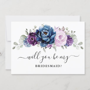 Dusty Blue Lila Lilac Kommer du att bli min Brides Inbjudningar