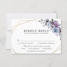 Dusty Blue Lila Navy Lilac Blooms Bröllop OSA C