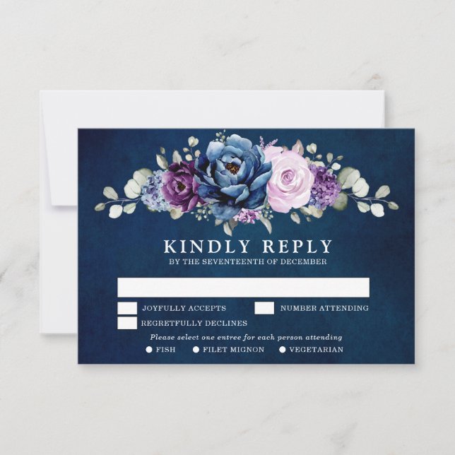 Dusty Blue Lila Navy Lilac Blooms Bröllop OSA C (Framsida)