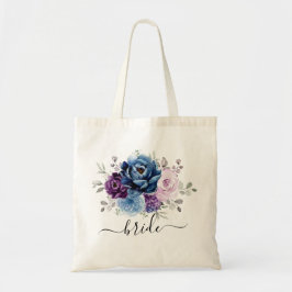 Dusty Blue Lila Navy Lilac Blooms Bröllop Tygkasse