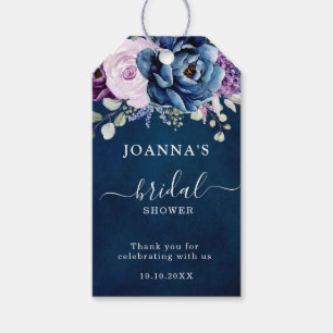 Dusty Blue Lila Navy Lilac Blooms Möhippa Presentetikett