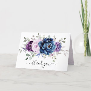 Dusty Blue Lila Navy Lilac Blooms Möhippa Tack Kort