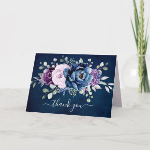 Dusty Blue Lila Navy Lilac Blooms Möhippa Tack Kort