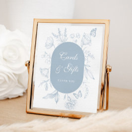 Dusty Blue Line Art Cards och presenter Poster