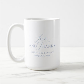 Dusty Blue Love and Thanks Wedding Mug Kaffemugg